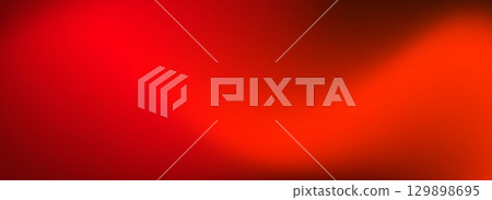 Abstract red wave gradient background. Saturated smooth hot color gradation wallpaper. Vibrant intense blur backdrop for banner, poster, leaflet, brochure, booklet, flyer. Vector bright red overlay 129898695