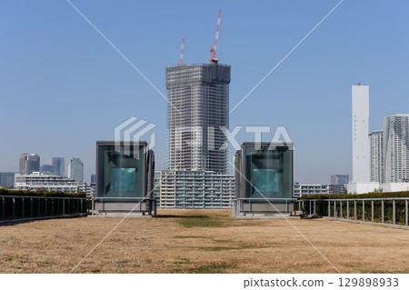 Tower apartment building under construction 2025 129898933