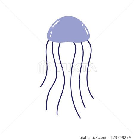 cute jelly fish Vector icon design illustration Template cute jelly fish Vector icon design illustration Template 129899259