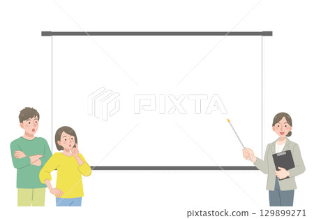 An advisor giving a presentation to a client 129899271