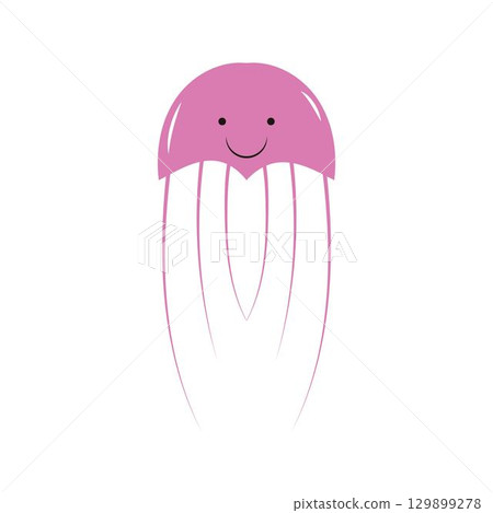 cute jelly fish Vector icon design illustration Template 129899278