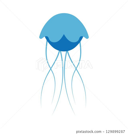 cute jelly fish Vector icon design illustration Template 129899287