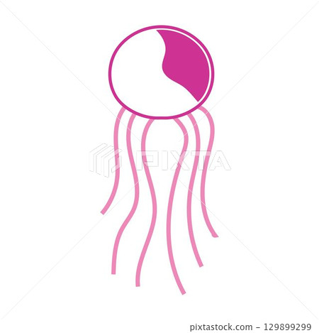 cute jelly fish Vector icon design illustration Template 129899299