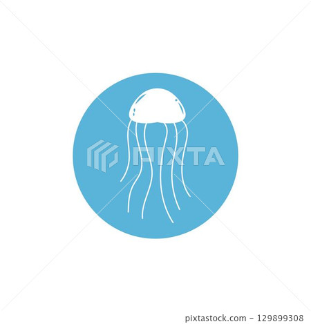 cute jelly fish Vector icon design illustration Template cute jelly fish Vector icon design illustration Template 129899308