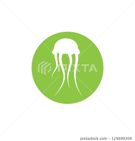 cute jelly fish Vector icon design illustration Template cute jelly fish Vector icon design illustration Template 129899309