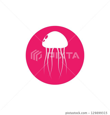 cute jelly fish Vector icon design illustration Template cute jelly fish Vector icon design illustration Template 129899315