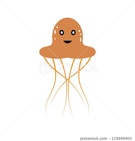 cute jelly fish Vector icon design illustration Template cute jelly fish Vector icon design illustration Template 129899403