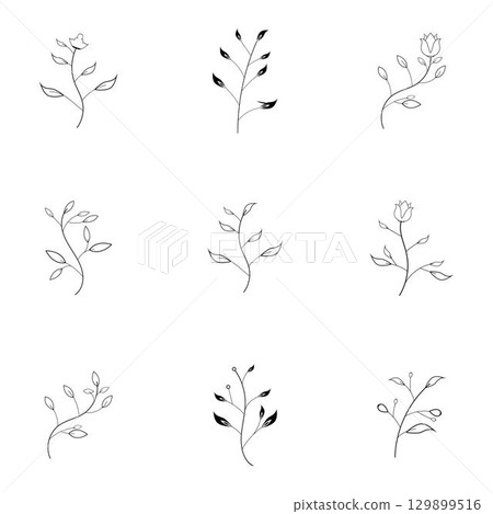 Beauty florist vector icon design template 129899516