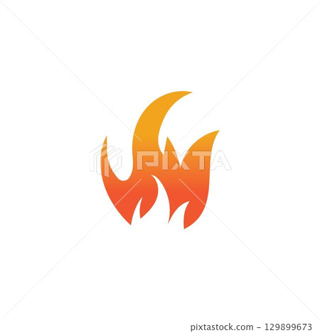 Hot flame fire vector icon illustration design template 129899673