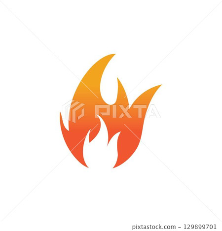 Hot flame fire vector icon illustration design template Hot flame fire vector icon illustration design template 129899701