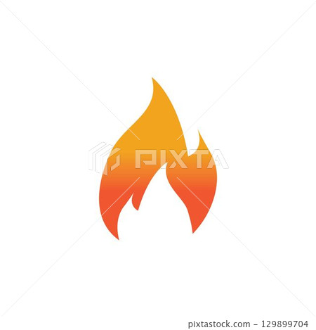 Hot flame fire vector icon illustration design template Hot flame fire vector icon illustration design template 129899704