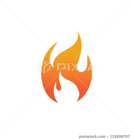 Hot flame fire vector icon illustration design template 129899707