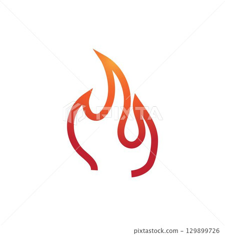 Hot flame fire vector icon illustration design template 129899726