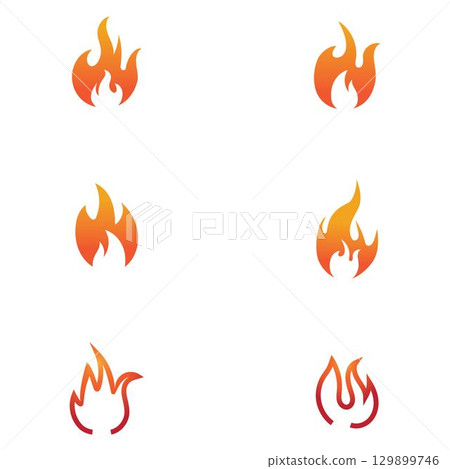Hot flame fire vector icon illustration design... - Stock Illustration ...