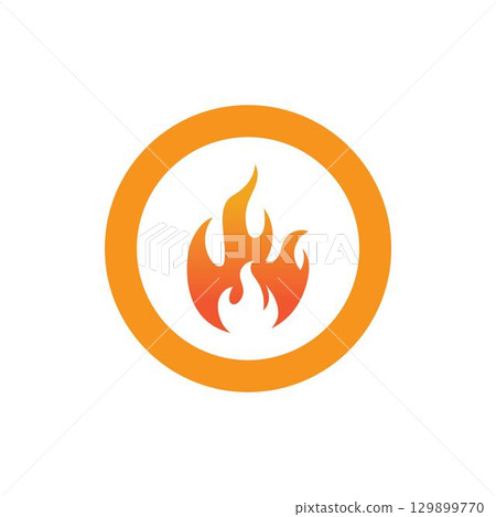 Hot flame fire vector icon illustration design template Hot flame fire vector icon illustration design template 129899770