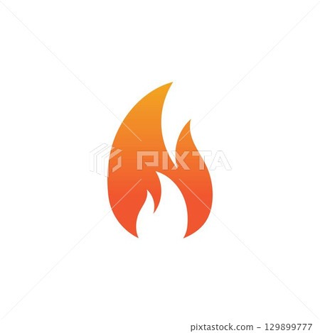 Hot flame fire vector icon illustration design template 129899777