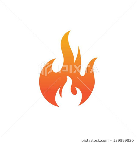 Hot flame fire vector icon illustration design template 129899820