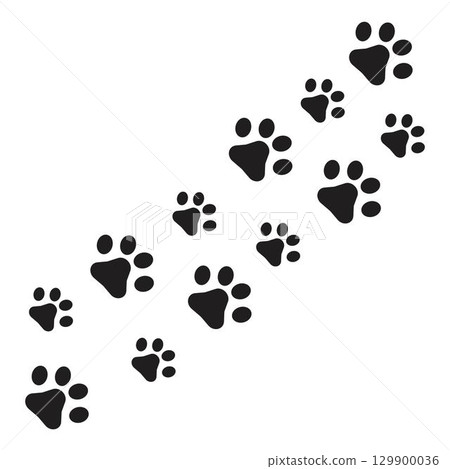 Paw Logo design vector illustration design template 129900036