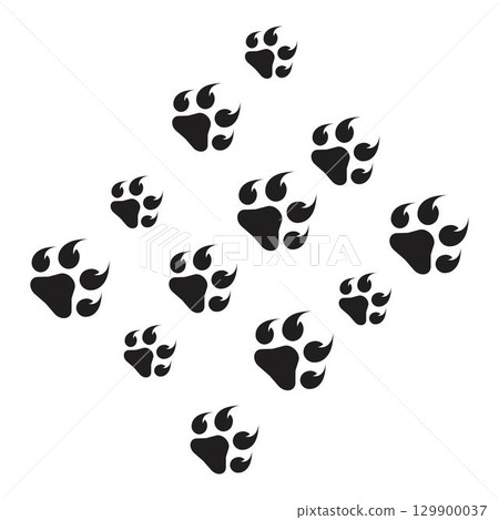 Paw Logo design vector illustration design template 129900037