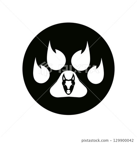 Paw Logo design vector illustration design template 129900042
