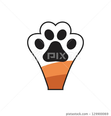 Paw Logo design vector illustration design template Paw Logo design vector illustration design template 129900069