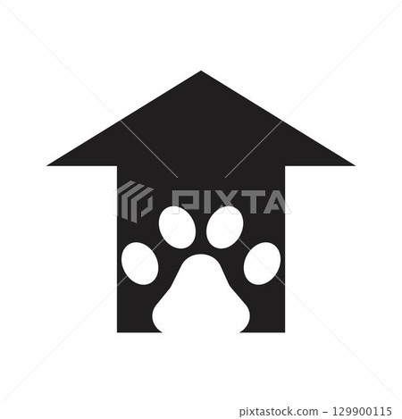 Paw Logo design vector illustration design template 129900115