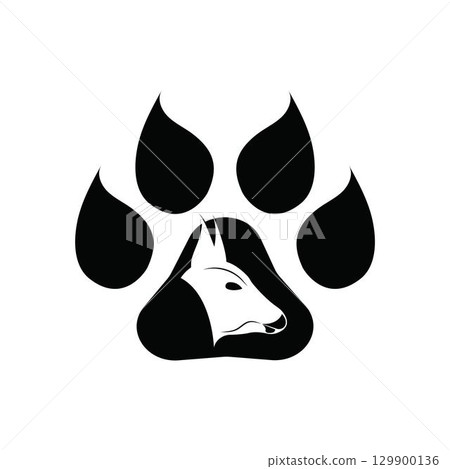 Paw Logo design vector illustration design template 129900136