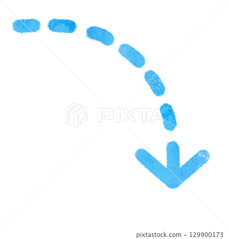 Simple watercolor blue downward arrow illustration 129900173