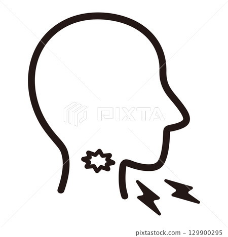 Sore throat icon illustration 129900295