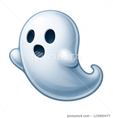 移動鬼魂 3D 圖標，浮動鬼魂光澤設計，萬聖節移動鬼魂圖標 129900477