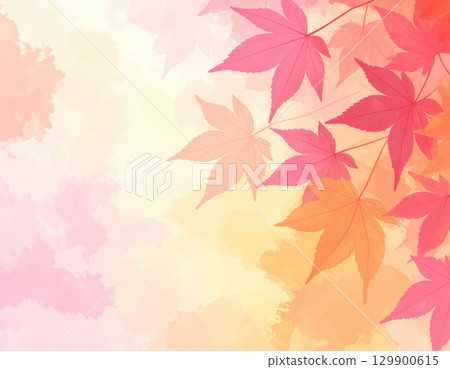 Watercolor background material that can be used for autumn Japanese-style designs 129900615
