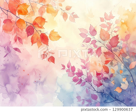 Watercolor background material that can be used for autumn Japanese-style designs 129900637