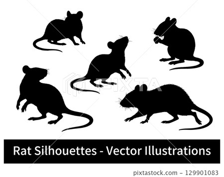 Vector illustration set of mouse silhouettes 129901083