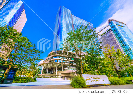 八月的東京城市景觀。高輪門戶城上空及後方雲層密布，酷熱難耐。 （8月21日） 129901091