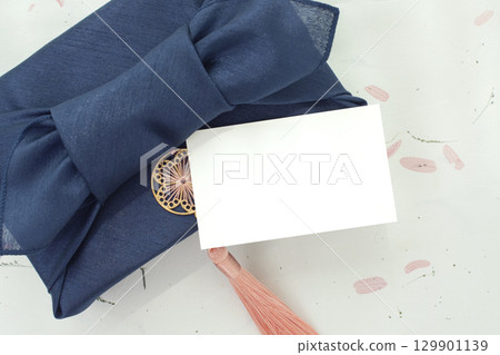 Chuseok holiday image with moon, Marble stand for product photography background 129901139