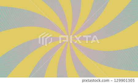 帶有漸變點的黃色扭曲集中線 129901305