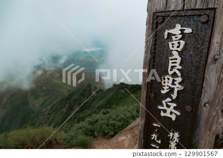 富良野山：夏日天空與高山植物 129901567