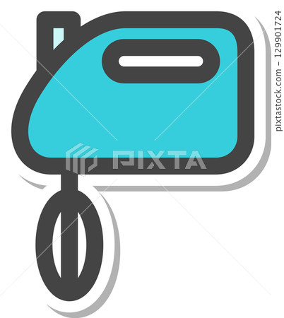 貼紙、家用電器、單一圖示、攪拌器 129901724