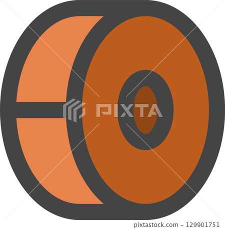 Color school supplies icon: Duct tape 129901751