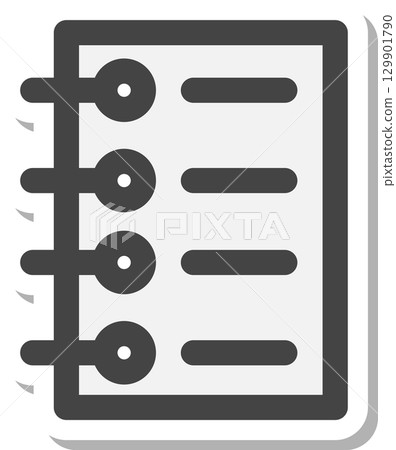 Stickers, school supplies, single icons, notebooks Stickers, school supplies, single icons, notebooks 129901790