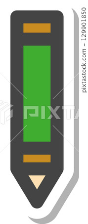 貼紙和學校用品相關的單一圖示鉛筆 129901850