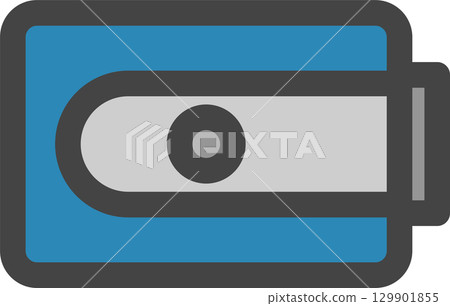 Color school supplies icon: pencil sharpener Color school supplies icon: pencil sharpener 129901855