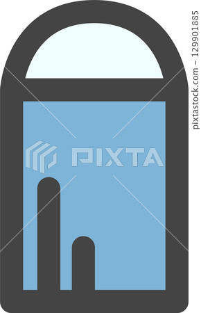 Color school supplies related single icon: eraser 129901885