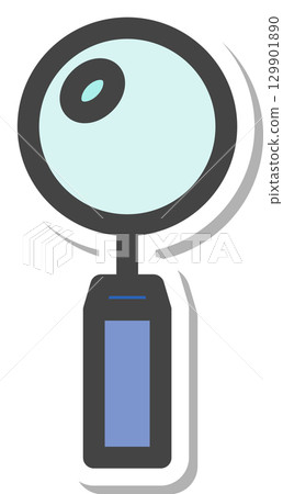 Stickers and school supplies icon set - Magnifying glass 129901890