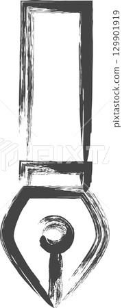 Single icon related to writing school supplies: Fountain pen 129901919