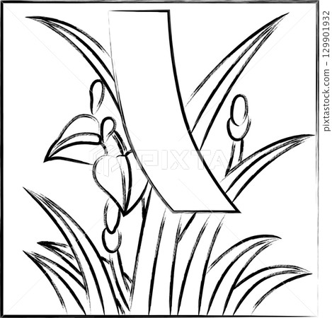 方形手寫花紮：鳶尾花、鳶尾花、五月、紅短、鳶尾花和紅短 129901932