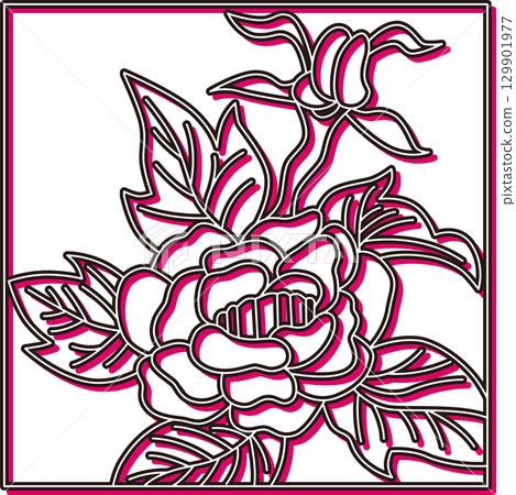 Color Shadow Square Hanafuda Minazuki Peony June Peony Scum 129901977