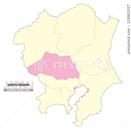 日本關東地區埼玉縣地圖（含縣界 02） 129902057