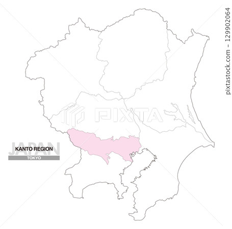 Map of Japan Kanto region Tokyo prefecture borders 01 129902064