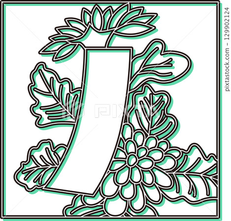 彩色陰影方形花札卡 - 長月、菊花、藍色和棕褐色 - 九月、菊花和藍色和棕褐色 129902124